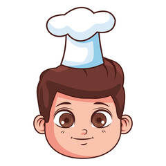 cute chef boy face cartoon