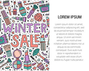 Winter makeup sale vector illustration