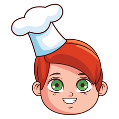 cute chef boy face cartoon