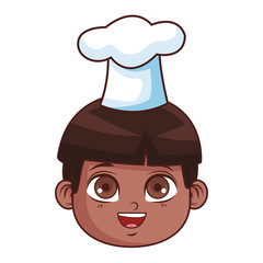 cute chef boy face cartoon