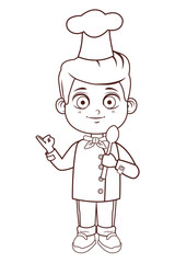 cute chef boy cartoon