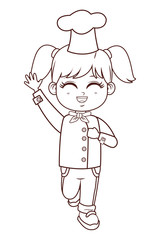 cute chef girl cartoon