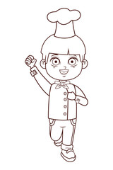 cute chef boy cartoon