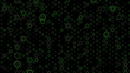 Abstract background pattern with a variety of hexagons.