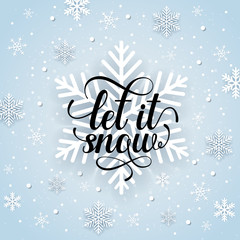 Wnter background with snowflakes and text.