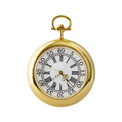 Pocket watch isolated on white background