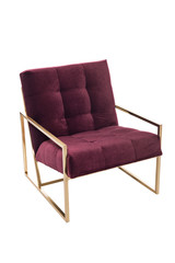 Single designer armchair, Designed armchair, home design, home design armchair, red armchair, burgundy armchair, living room armchair, garden armchair, armchair with gold handles