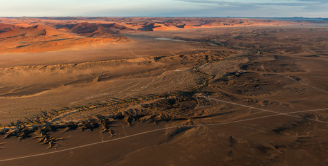Fototapeta na wymiar Balloon safari in Sossusvlei desert, Namibia