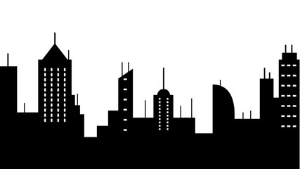 Obraz premium City scape silhouette icon. Element of cityscapes illustration. Signs and symbols icon can be used for web, logo, mobile app, UI, UX