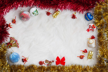 Christmas background frame with decorations