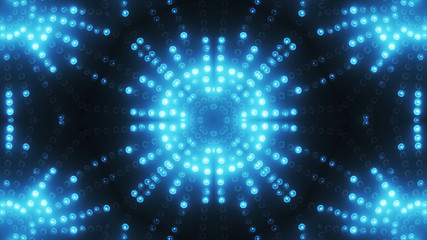 3d render blue circle led VJ background