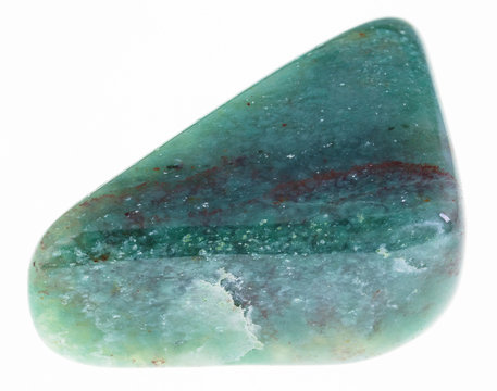 polished fuchsite in verdite with hematite vein