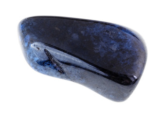polished dumortierite gem stone on white