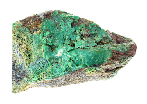 Raw Green Garnierite (nickel Ore) Stone On White