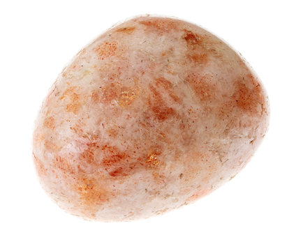 polished Oregon sunstone gemstone on white