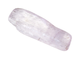 tumbled kunzite (spodumene) gem stone on white