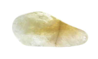 Fototapeta na wymiar tumbled Prasiolite (vermarine) gem stone on white