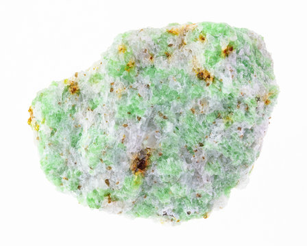 raw Edenite stone on white