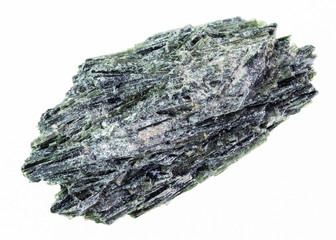 raw actinolite stone on white