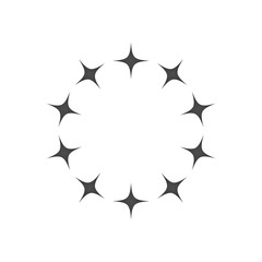 Circle Star Border Logo Template, vector illustration isolated on white baackground.