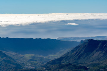 Gran Canaria island mountains landscape, view from highest peak Pico de las Nieves