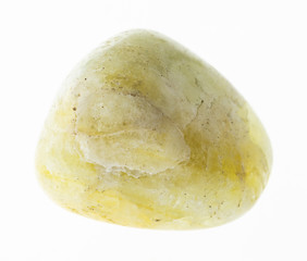 tumbled Datolite gem stone on white
