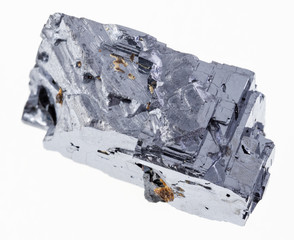 raw galena (galenite) crystal on white