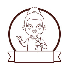cute chef girl cartoon