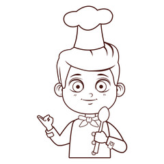 cute chef boy cartoon