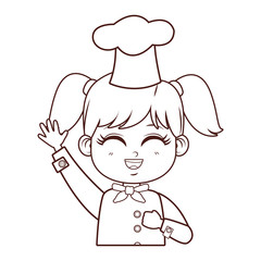 cute chef girl cartoon