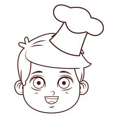 cute chef boy face cartoon