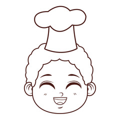 cute chef boy face cartoon