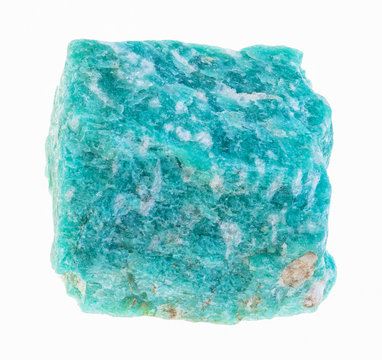 raw amazonite (amazon) stone on white