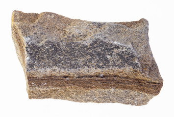 raw polymictic sandstone stone on white