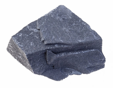 raw black argillite stone (mudstone) on white