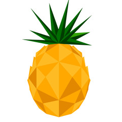 Isolated low poly pineapple fruit. Vector illustration design