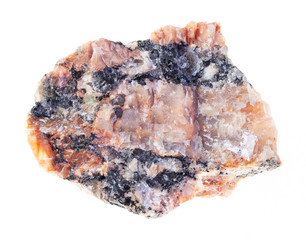 raw red granite stone on white