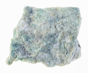 rough listvanite ( listvenite) stone on white