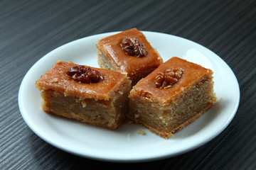 baklava on a plate / turkish baklava on a plate
