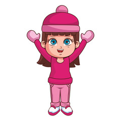 cute winter girl body cartoon