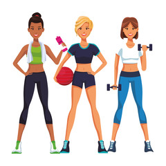 fit women doing exercise