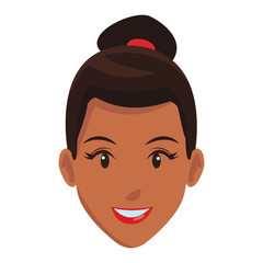 cute woman face cartoon