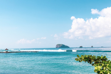 Balinese seascape on the east of Bali island, Indonesia.