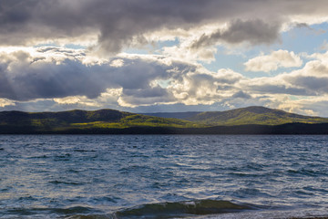 clouds over the lake