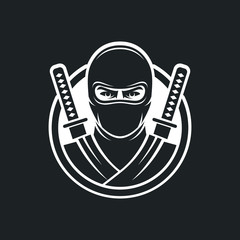 Ninja warrior logo vector. Saboteur icon