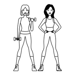 fit women doing exercise