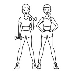 fit women doing exercise