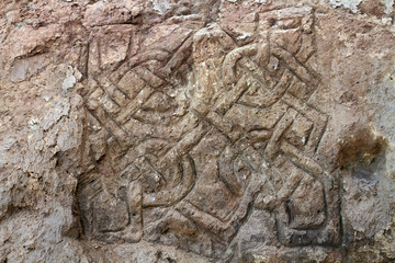 ornament on the wall of an ancient temple