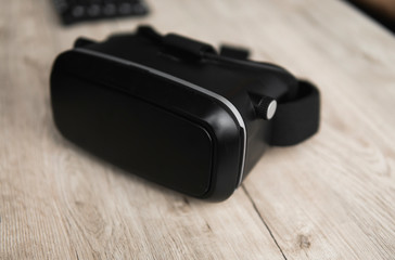 VR virtual reality glasses on a table.