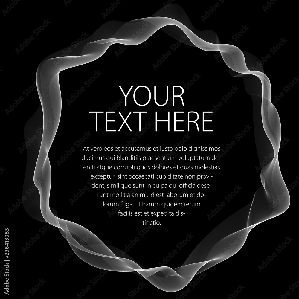 Poster flowing smooth linear frame in a shape of circle. vector abstract artistic beautiful background with